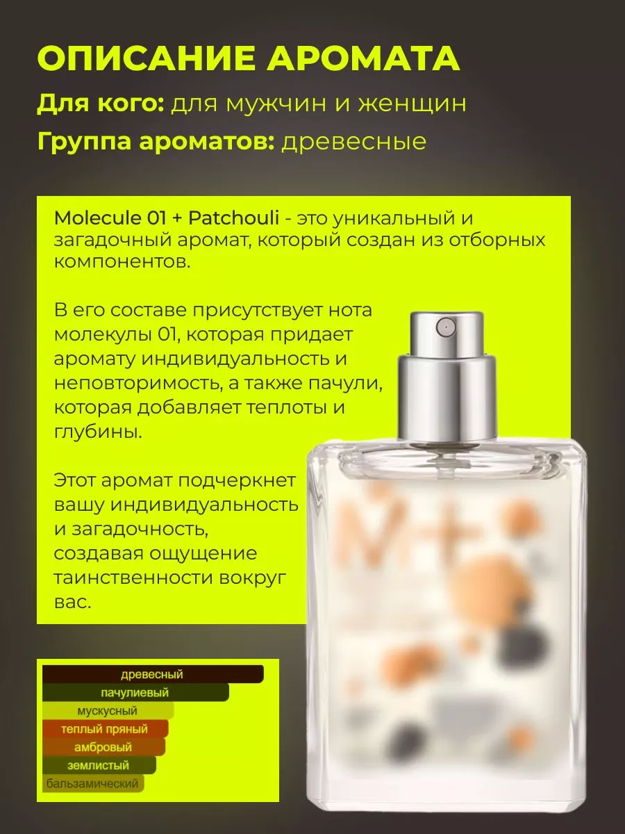 Распив духов по мотивам Escentric Molecule 01 + Patchouli SLADKO 187902469  купить в интернет-магазине Wildberries