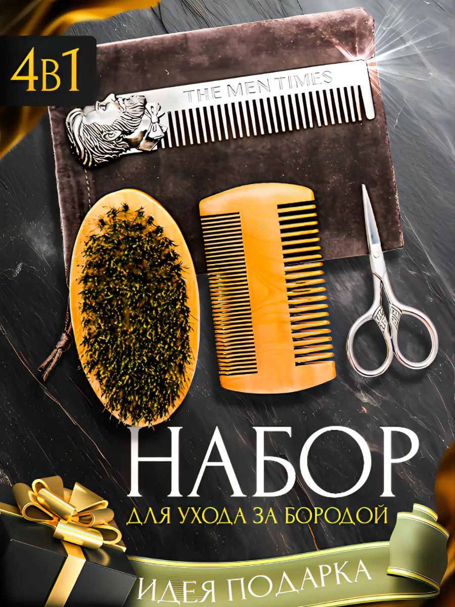 Набор для ухода за бородой и усами подарочный