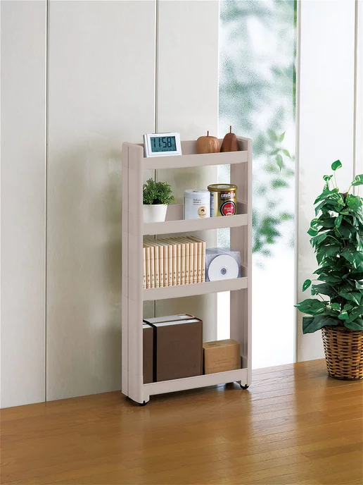 Sanada Узкая этажерка для ванной и кухни на колесиках 45х10,5х66 см, 12.5x45x88.5 см, фото 2