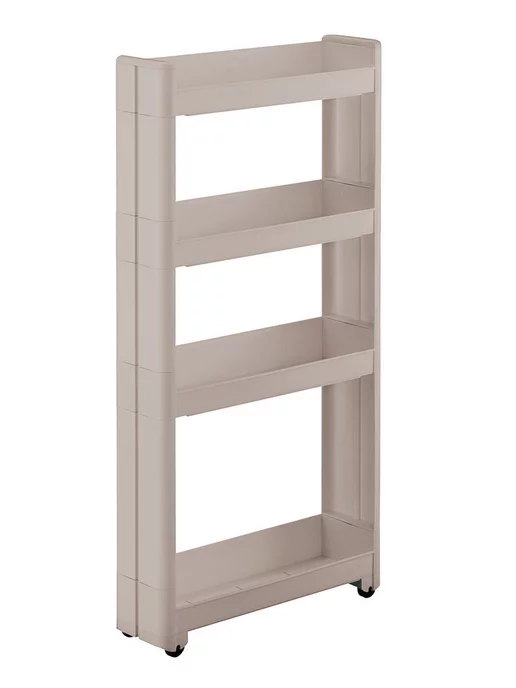 Sanada Узкая этажерка для ванной и кухни на колесиках 45х10,5х66 см, 12.5x45x88.5 см, фото 3