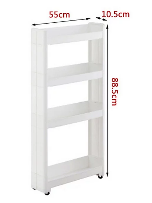 Sanada Этажерка для кухни и туалета на колесиках 12,5х55х66,2 см, 10.5x55x88.5 см, фото 2