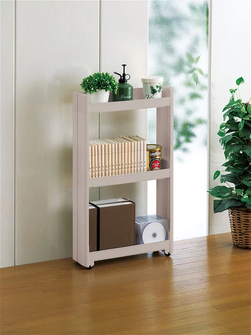 Sanada Узкая этажерка для ванной и кухни на колесиках 45х10,5х66 см, 45x12.5x76.2 см, фото 2