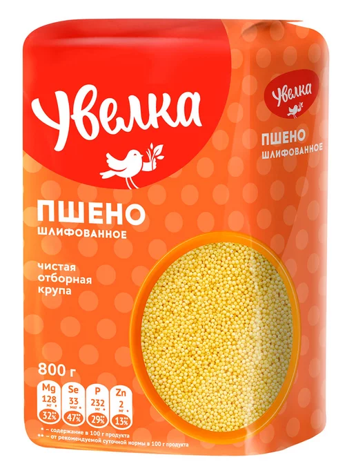 Увелка Пшено крупа 800 г, 3 шт, 800 г, 3 шт