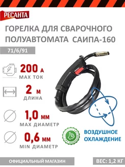 Горелка САИПА-160, для полуавтомата Ресанта 188090394 купить за 2 669 ₽ в интернет-магазине Wildberries