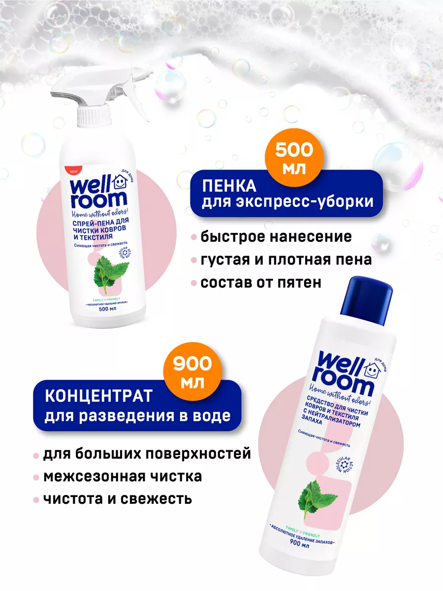 Спрей-пена для ковров, диванов и мебели Wellroom Wellroom 188141167 купить  за 435 ₽ в интернет-магазине Wildberries