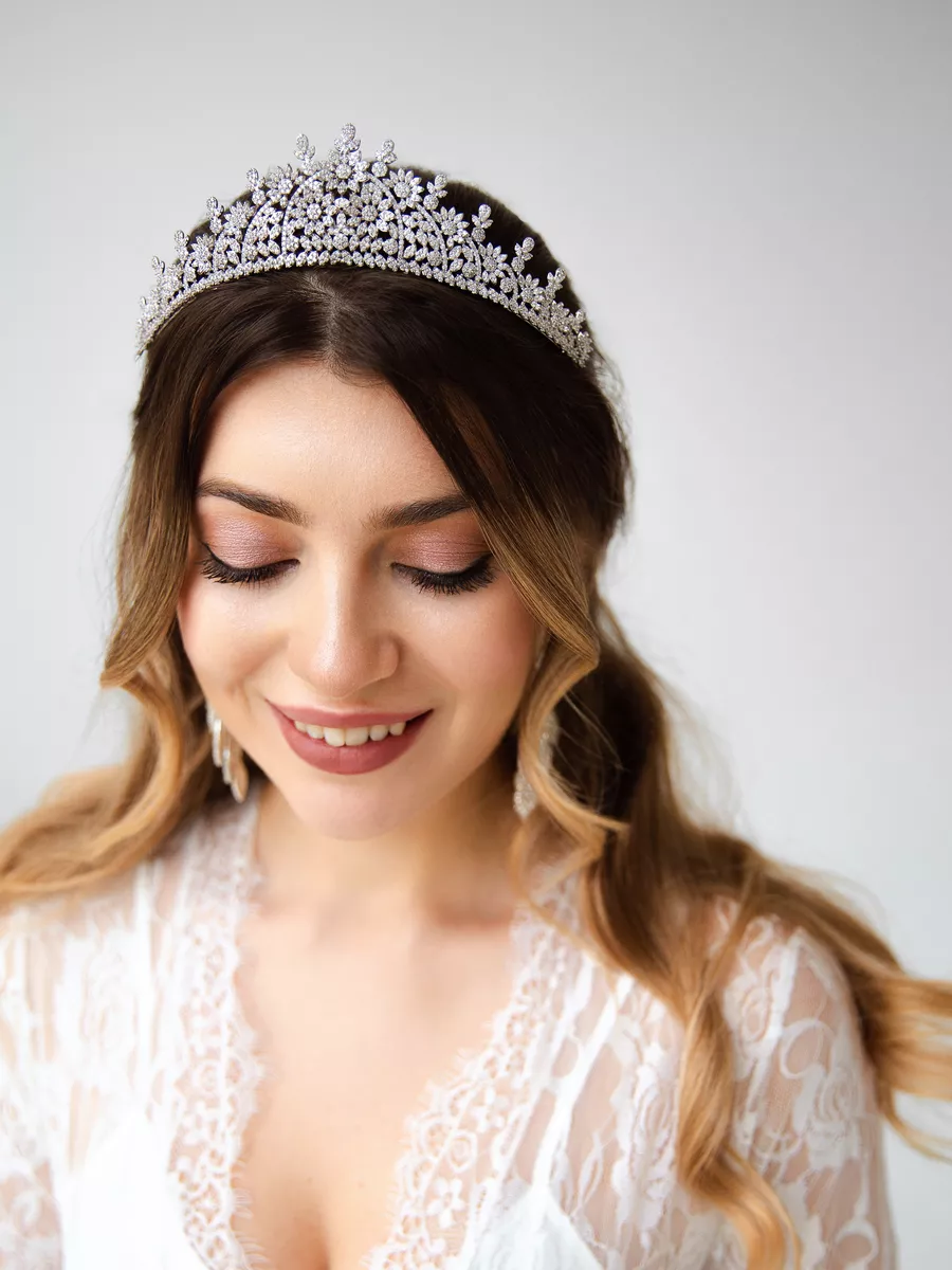 ✧tiara✧ Тиара цветочная с камнями цирконами и фианитами Romantic Wedding