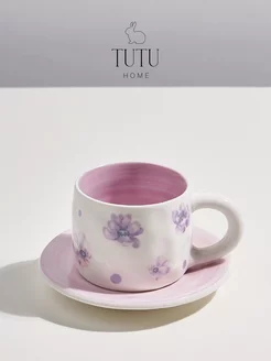 Чайная и кофейная пара кружка с блюдцем Tutu Home 188223101 купить за 790 ₽ в интернет-магазине Wildberries