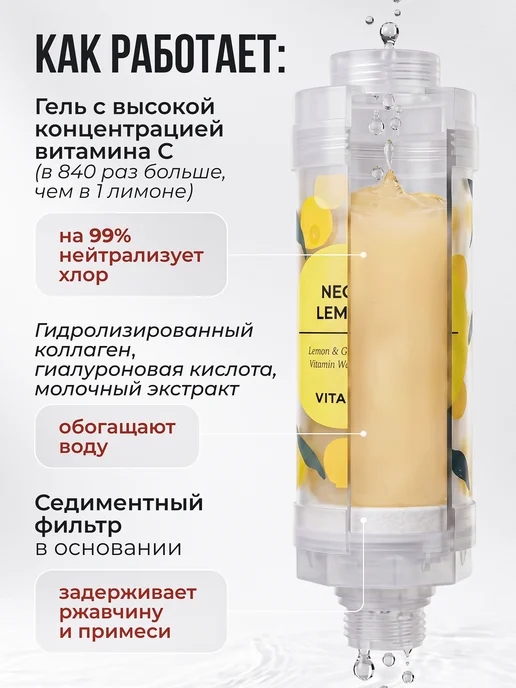 VitaSpa Витаминный фильтр для душа Neon Lemon, вариант, фото 4