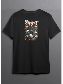 Футболка чёрная с принтом Slipknot хлопок 100% CherryPie2 188351858 купить за 917 ₽ в интернет-магазине Wildberries