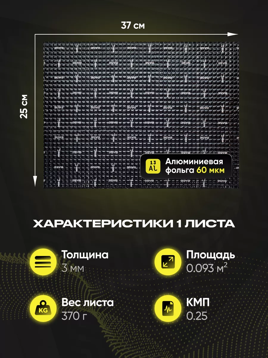 Набор шумоизоляции для авто Base 3 с роликом, 20 листов SGM 188502948  купить за 1 477 ₽ в интернет-магазине Wildberries