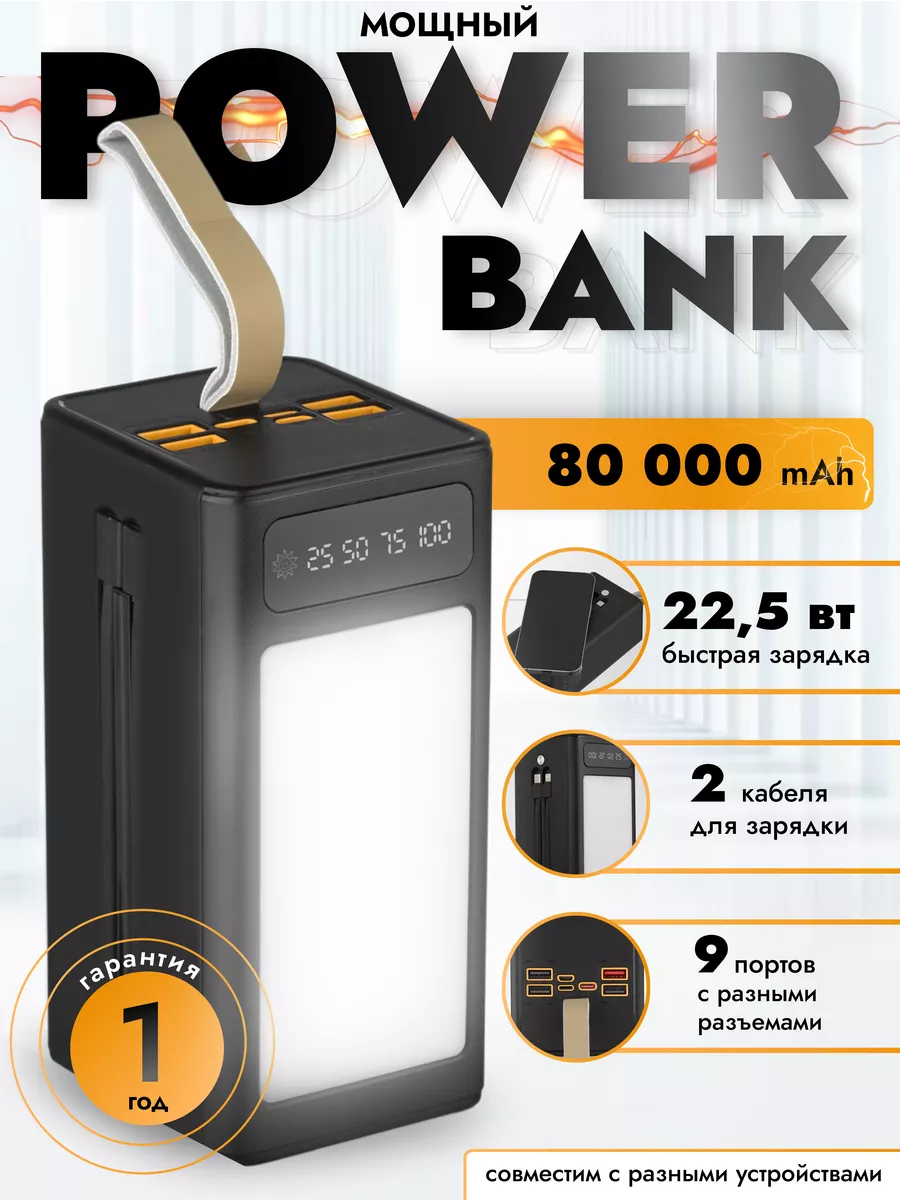 Повербанк 80000 mah внешний аккумулятор Power Bank Trendy_Texno 188628183  купить за 2 013 ₽ в интернет-магазине Wildberries