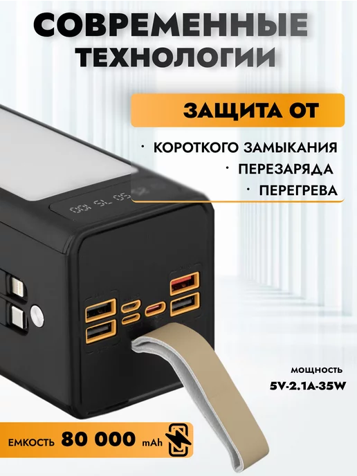 Trendy_Texno Повербанк 80000 mah внешний аккумулятор Power Bank, 80000 мАч, фото 4