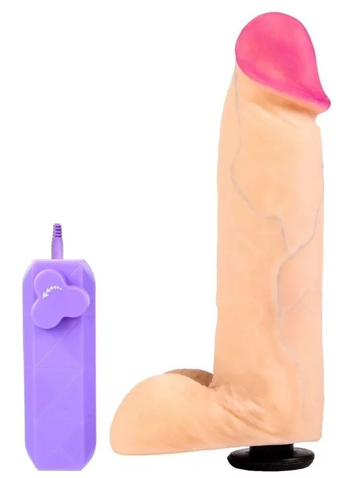Bestsex Страпон с вибрацией 22см, бежевый, фото 2