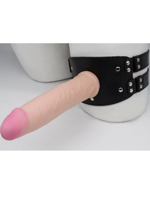 Bestsex Насадка-страпон из киберкожи с креплением на бедро, 17см, бежевый, фото 2