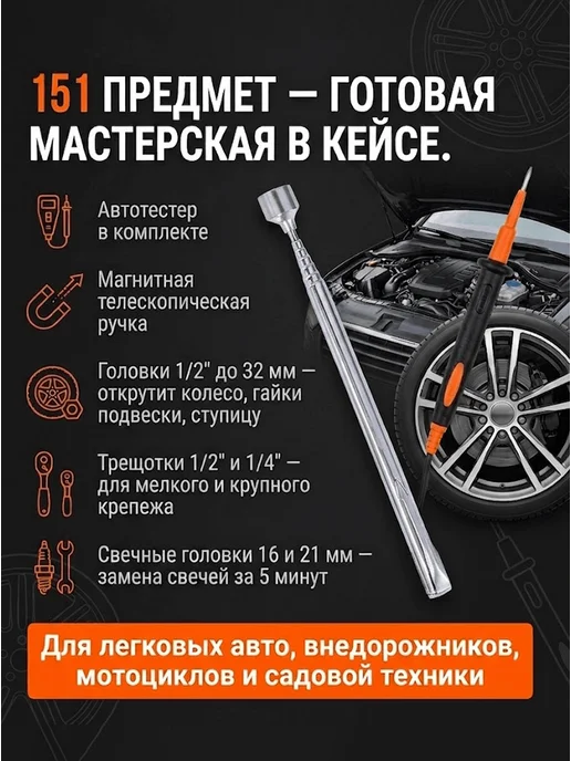 Набор инструментов для дома мужской в чемодане — фото 2