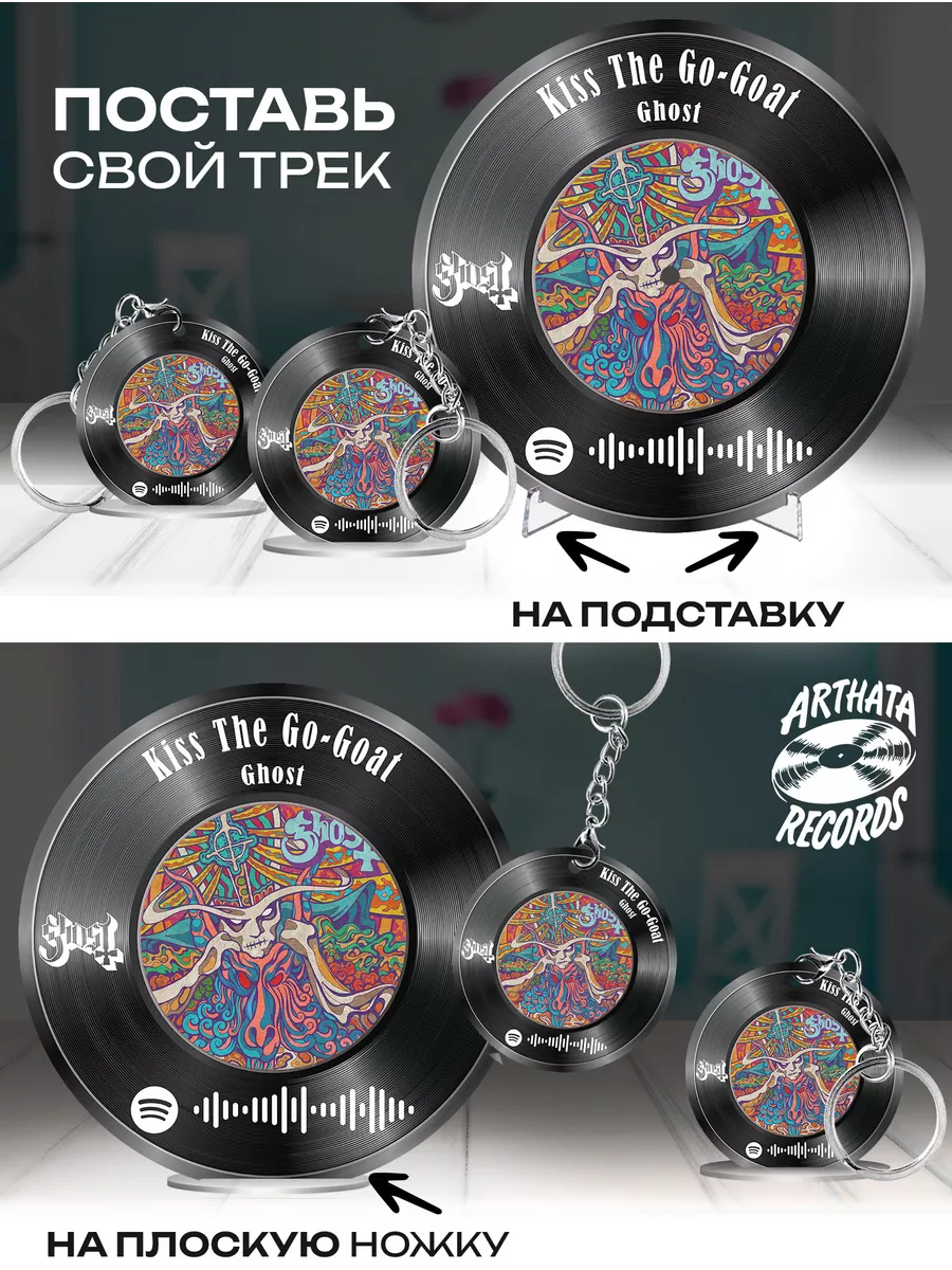 Спотифай постер и брелоки Ghost - Kiss The Go-Goat Arthata-Records  188702790 купить за 575 ₽ в интернет-магазине Wildberries