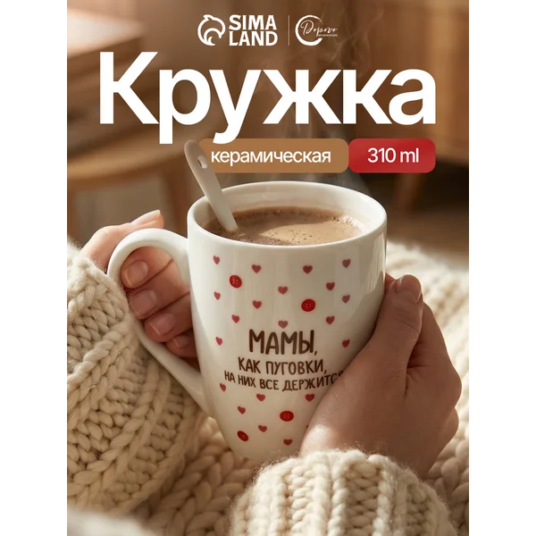 Подарочная кружка маме 310 мл, для чая и кофе