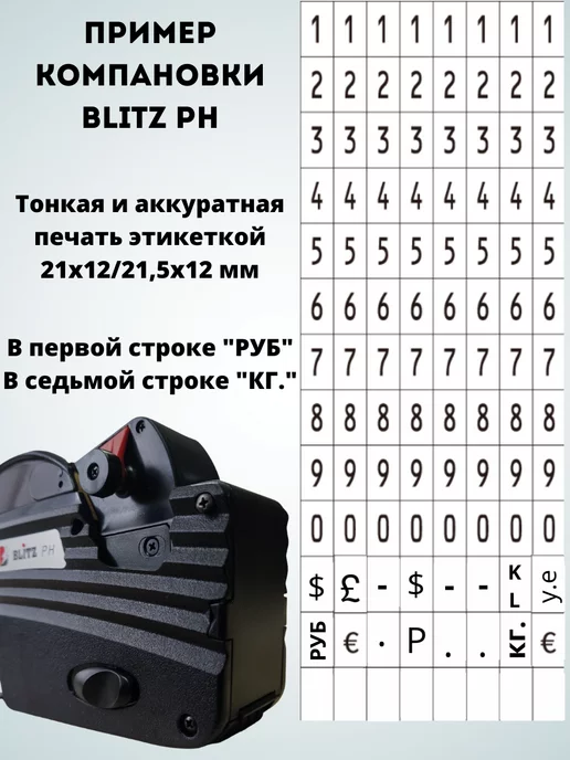 Open Data Этикет-пистолет BLITZ PH для ценников и этикеток 21х12 мм, 21x12 мм, фото 3