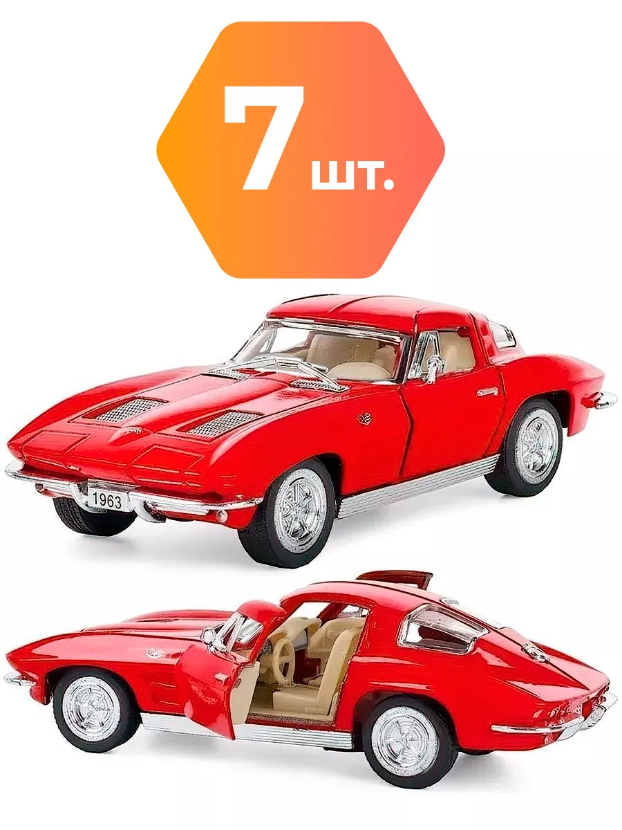 Корвет 1963 Corvette 1:36 КТ5358 Красная - 7 ШТ. Top-Point.Prime 188742154  купить в интернет-магазине Wildberries