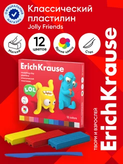 Пластилин Jolly Friends 12 цветов со стеком, 216 г ErichKrause 188764831 купить за 154 ₽ в интернет-магазине Wildberries