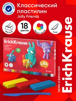 Пластилин Jolly Friends 18 цветов со стеком, 324 г ErichKrause 188764833 купить за 221 ₽ в интернет-магазине Wildberries