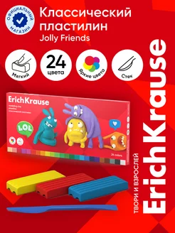 Пластилин Jolly Friends 24 цвета со стеком, 432 г ErichKrause 188764834 купить за 293 ₽ в интернет-магазине Wildberries