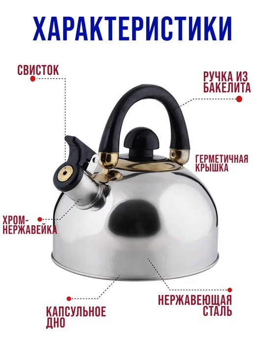 Чайник со свистком 2,5 л - фото 12