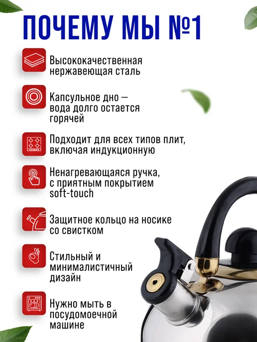 Чайник со свистком 2,5 л - фото 9