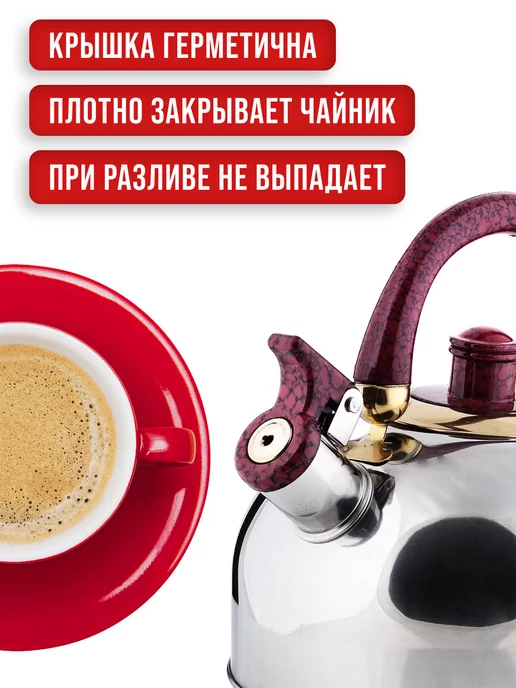 Чайник со свистком для плиты 2,5 л - фото 9