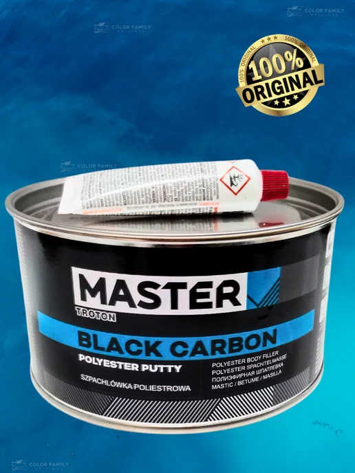 TROTON Шпатлевка автомобильная MASTER Black Carbon с углеволокном, черный, фото 2