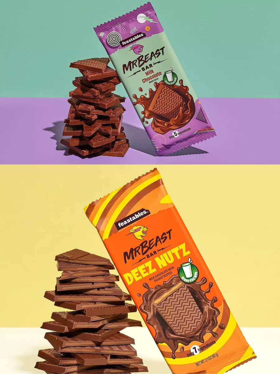 Mr. Beast набор Milk Chocolate & Deez Nutz feastables 188983300 купить в  интернет-магазине Wildberries