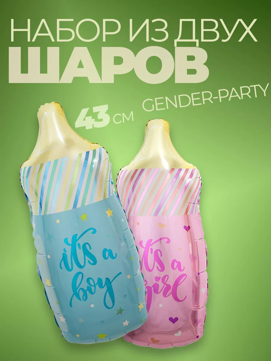 Шары для фотозоны гендер пати фольгированные мальчик девочка