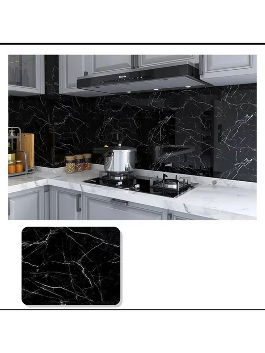 JM.HomeWare Самоклеющаяся пленка для мебели, кухни и стен, черный, фото 2