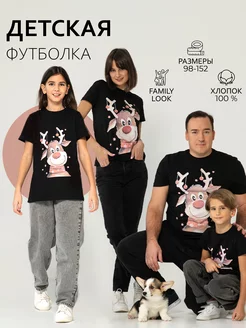 Футболка новогодняя детская с принтом family look PromoKOT 189080248 купить за 632 ₽ в интернет-магазине Wildberries