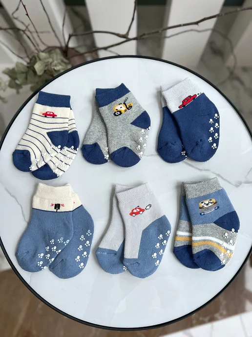 Носки для новорожденных антискользящие набор image