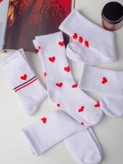 Носки с сердечками набор 5 пар Love socks 189137975 купить за 391 ₽ в интернет-магазине Wildberries