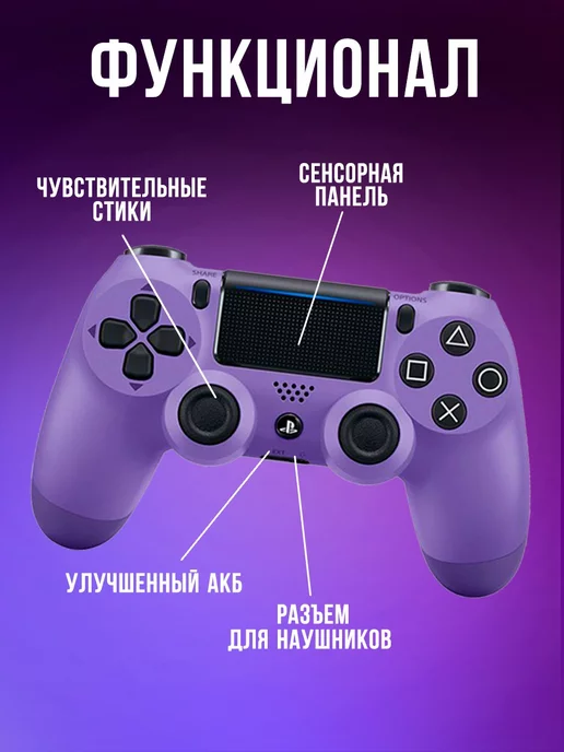 Геймпад для пк и playstation 4 nintendo switch, фиолетовый, фото 2