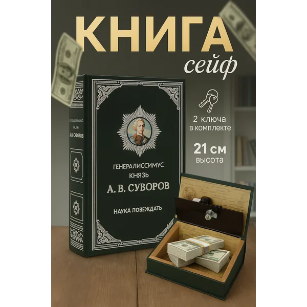 Книга шкатулка для денег Князь А.В. Суворов