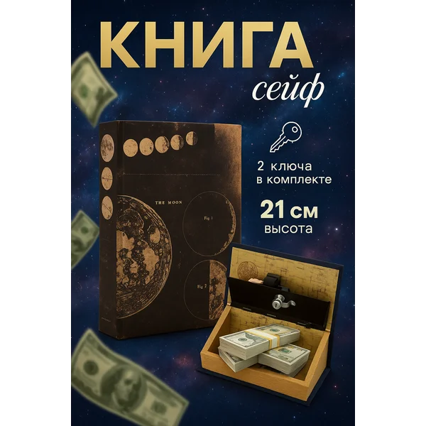 Книга шкатулка для денег Луна