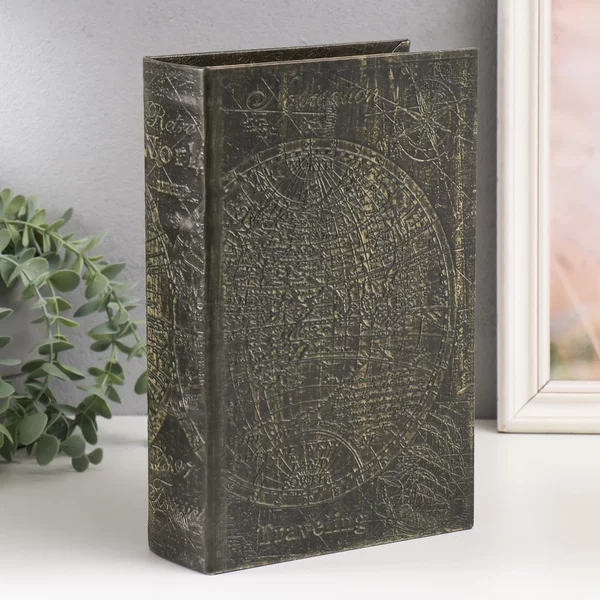 Шкатулка-книга сейф «Ретро. Карта мира» 27х18х7 см
