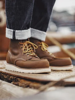 Ботинки рабочие Moc Toe из кожи Crazy Horse Maden. Amekaji wear. 189215654 купить за 10 084 ₽ в интернет‑магазине Wildberries