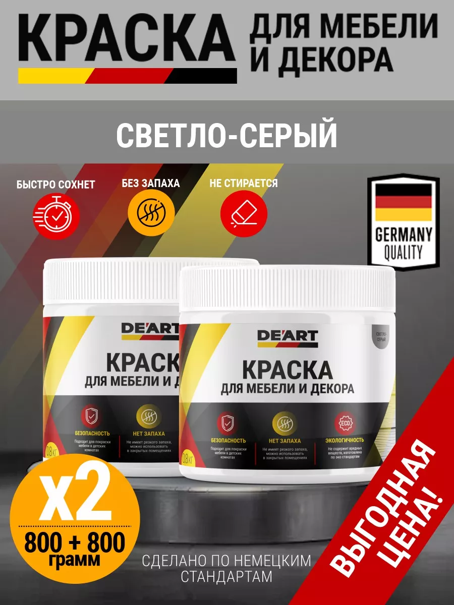 Краска для мебели акриловая светло-серый