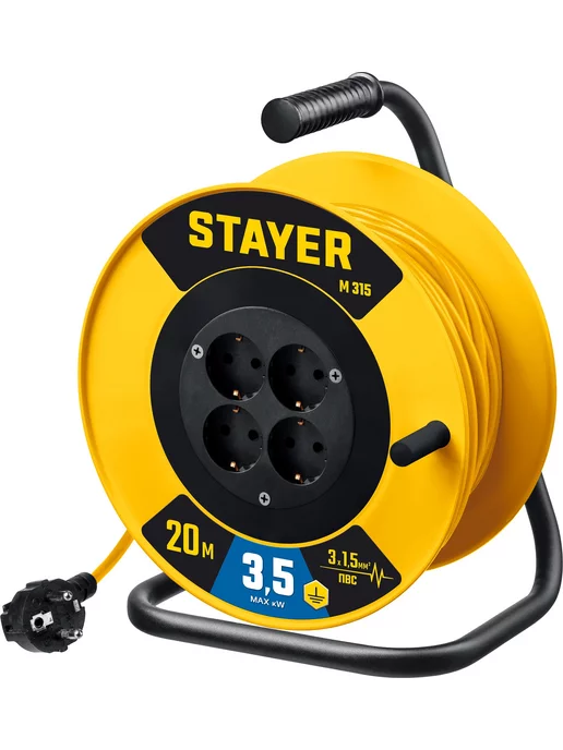 Stayer Силовой удлинитель на катушке, вариант, фото 2