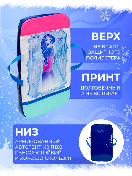 V76 Ледянка мягкая с ручками прямоугольная CITY GIRL-2, голубой, фото 2