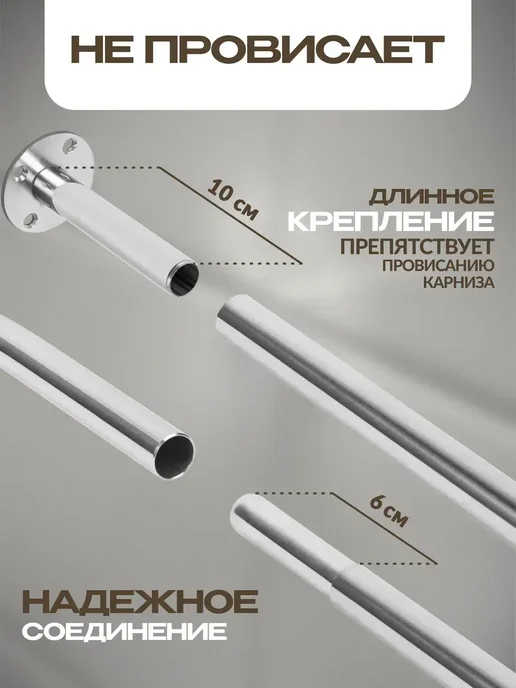 Mr.KARNIZ Угловой карниз для ванной 170х70 г-образный хром, 160x70, фото 7