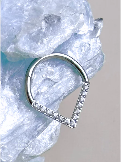 i-jewelry Пирсинг кольцо-кликер циркуляр носа септум, серый, фото 6