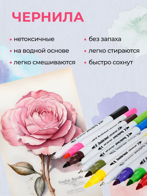 Markers Маркет Акварельные маркеры набор для рисования и скетчинга 36 шт, 36 шт, фото 6