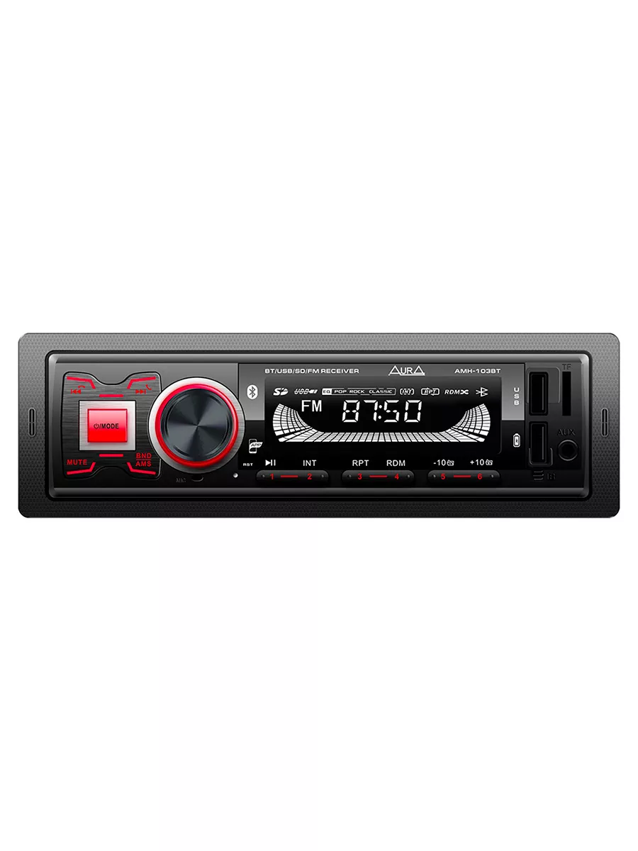 Магнитола для авто Aura AMH-103BT Bluetooth, 2xUSB, micro SD AurA Sound  Equipment 189369417 купить за 2 055 ₽ в интернет-магазине Wildberries