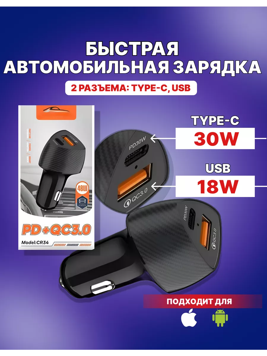 Автомобильная зарядка прикуриватель разветвитель FASTWIRE 189386587 купить  за 483 ₽ в интернет-магазине Wildberries