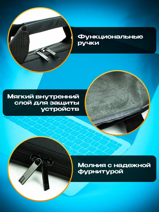ТВОЯОСНОВА Сумка для ноутбука 17.3 17 16.1, черный, фото 3